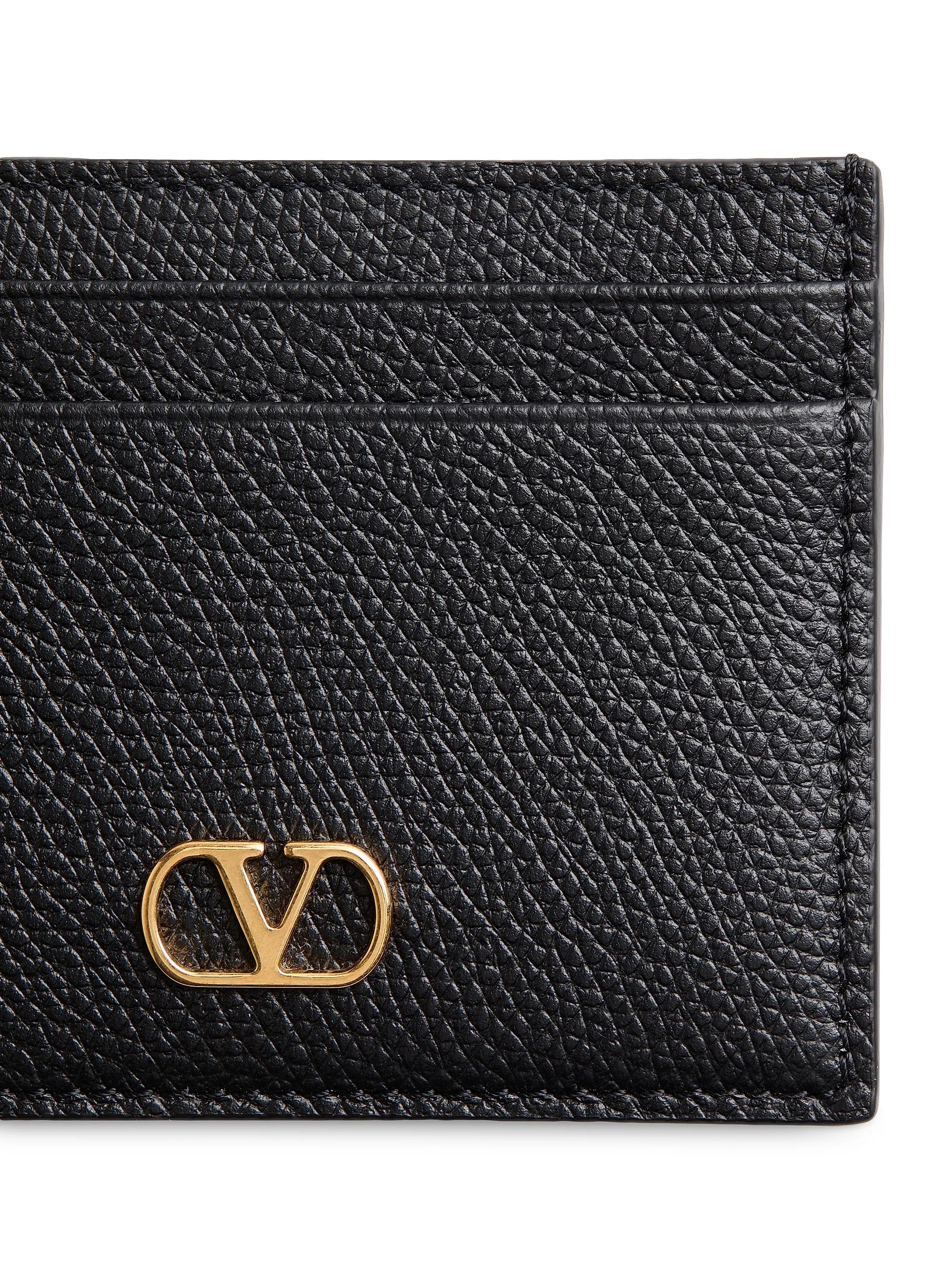 Valentino Garavani VLogo Signature Grainy Calfskin Card Holder