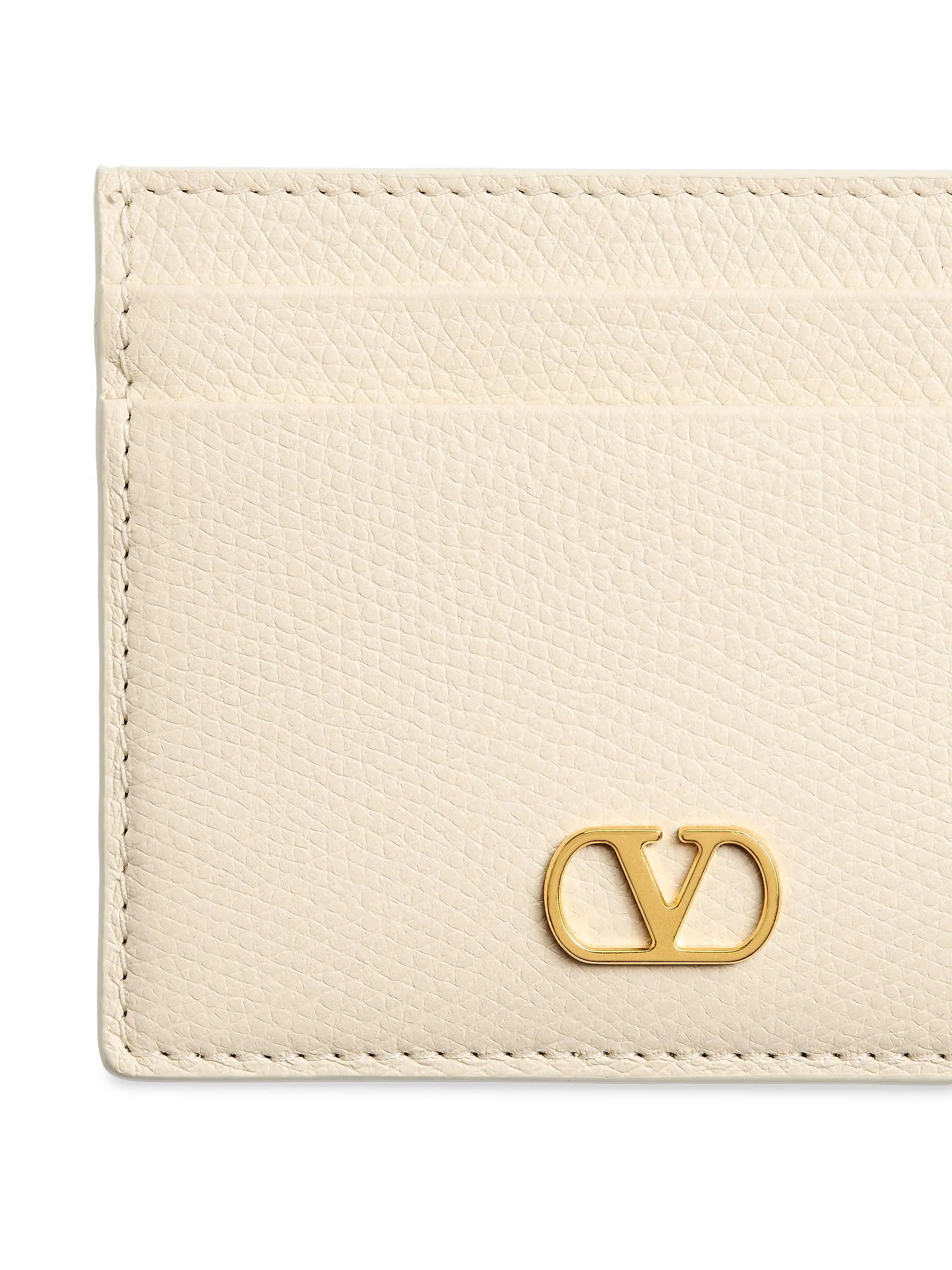 Valentino Garavani VLogo Signature Grainy Calfskin Card Holder