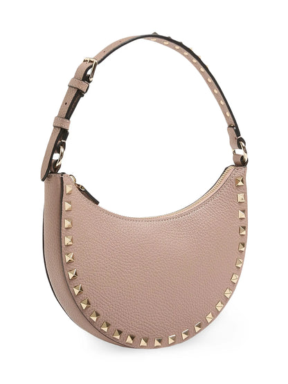 Valentino Garavani Mini Rockstud Hobo Bag in Grainy Calfskin