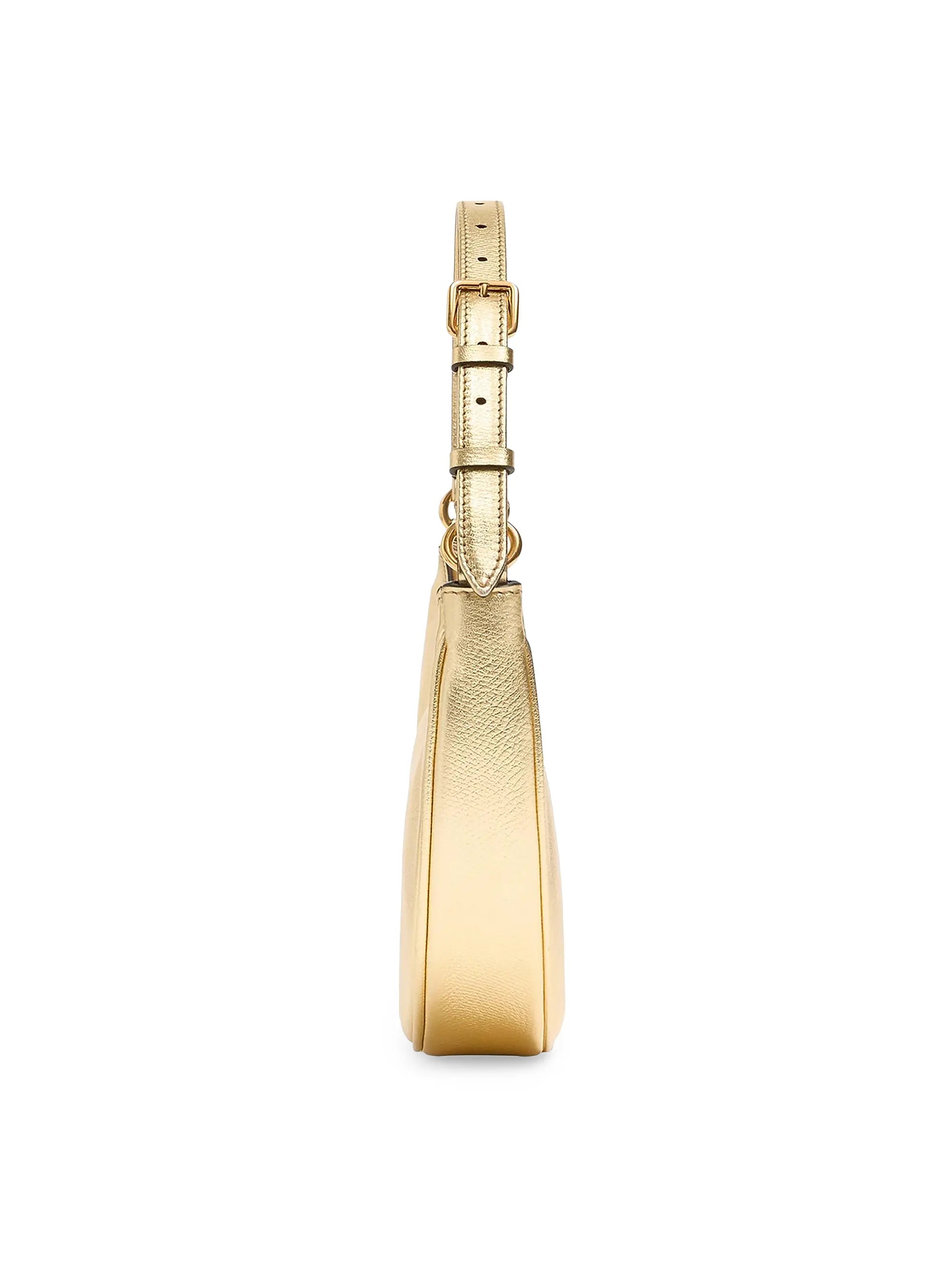 Valentino Garavani VLogo Signature Mini Hobo Bag in Laminated Grainy Calfskin