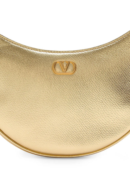 Valentino Garavani VLogo Signature Mini Hobo Bag in Laminated Grainy Calfskin