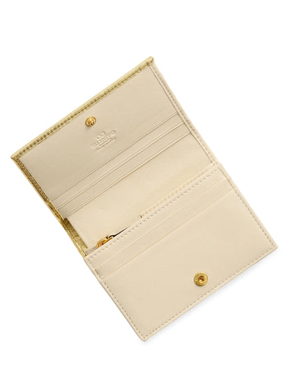 Valentino Garavani VLogo Signature Laminated Grainy Calfskin Wallet