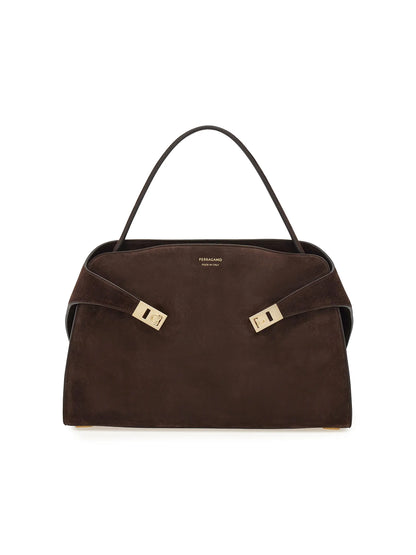 FERRAGAMO Hug Suede Shoulder Bag