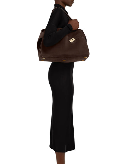 FERRAGAMO Hug Suede Shoulder Bag