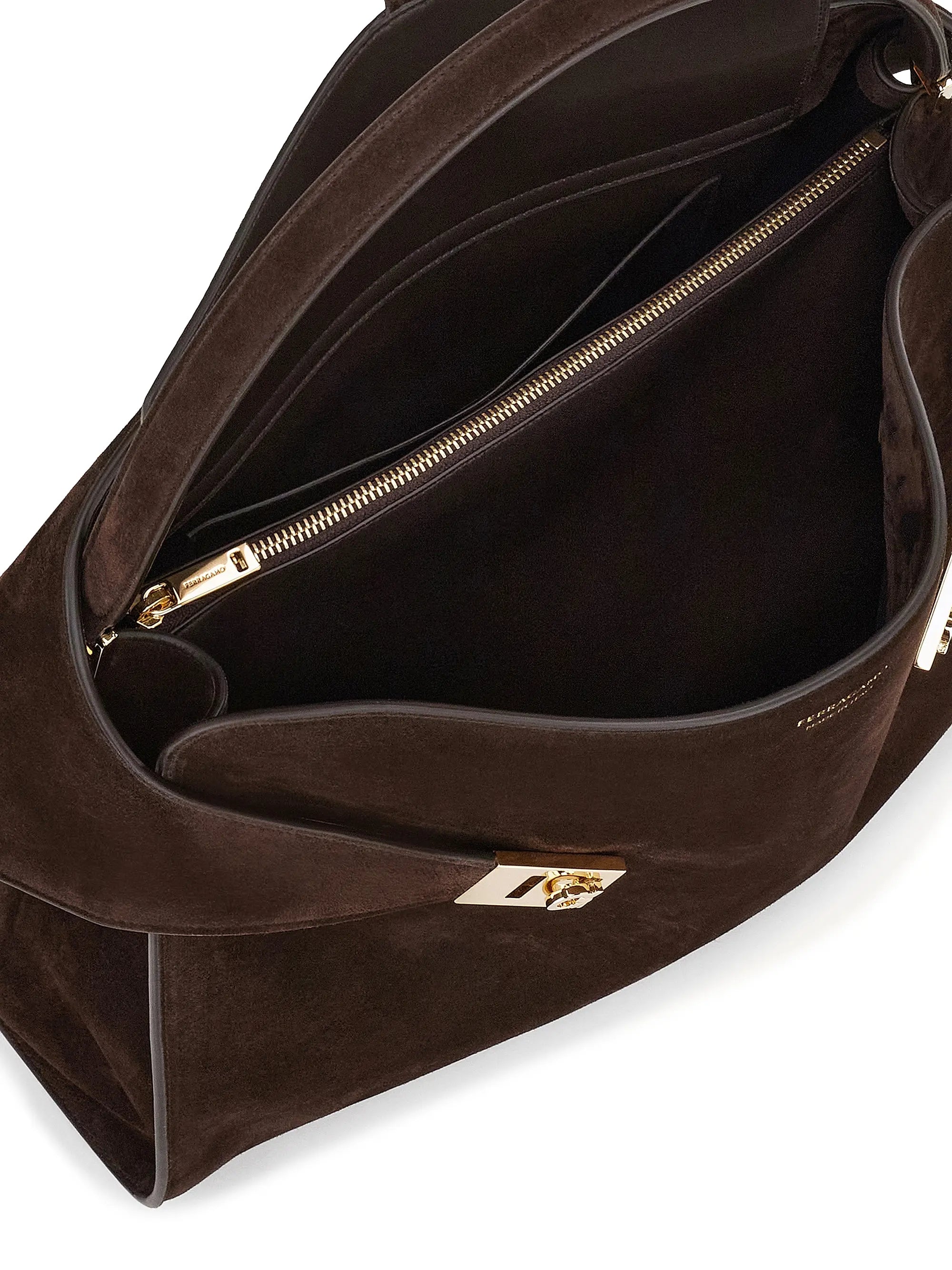 FERRAGAMO Hug Suede Shoulder Bag