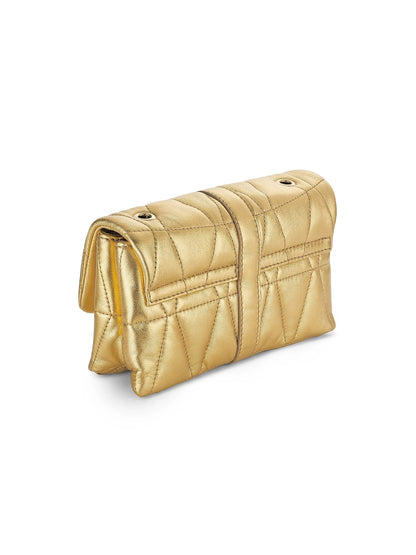 Versace Mini Kleio Metallic Quilted Leather Crossbody Bag