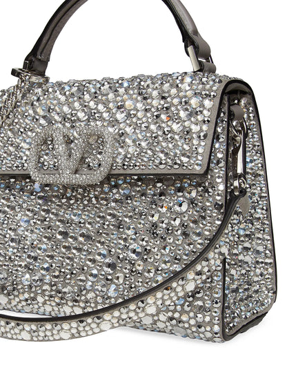 Valentino Garavani Mini VSling Top Handle Bag with Sparkling Embroidery