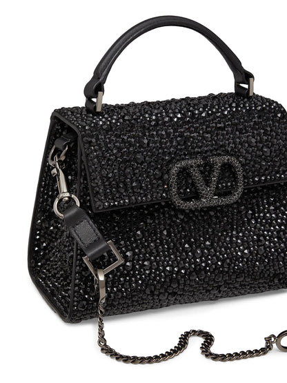 Valentino Garavani Mini VSling Top Handle Bag with Sparkling Embroidery
