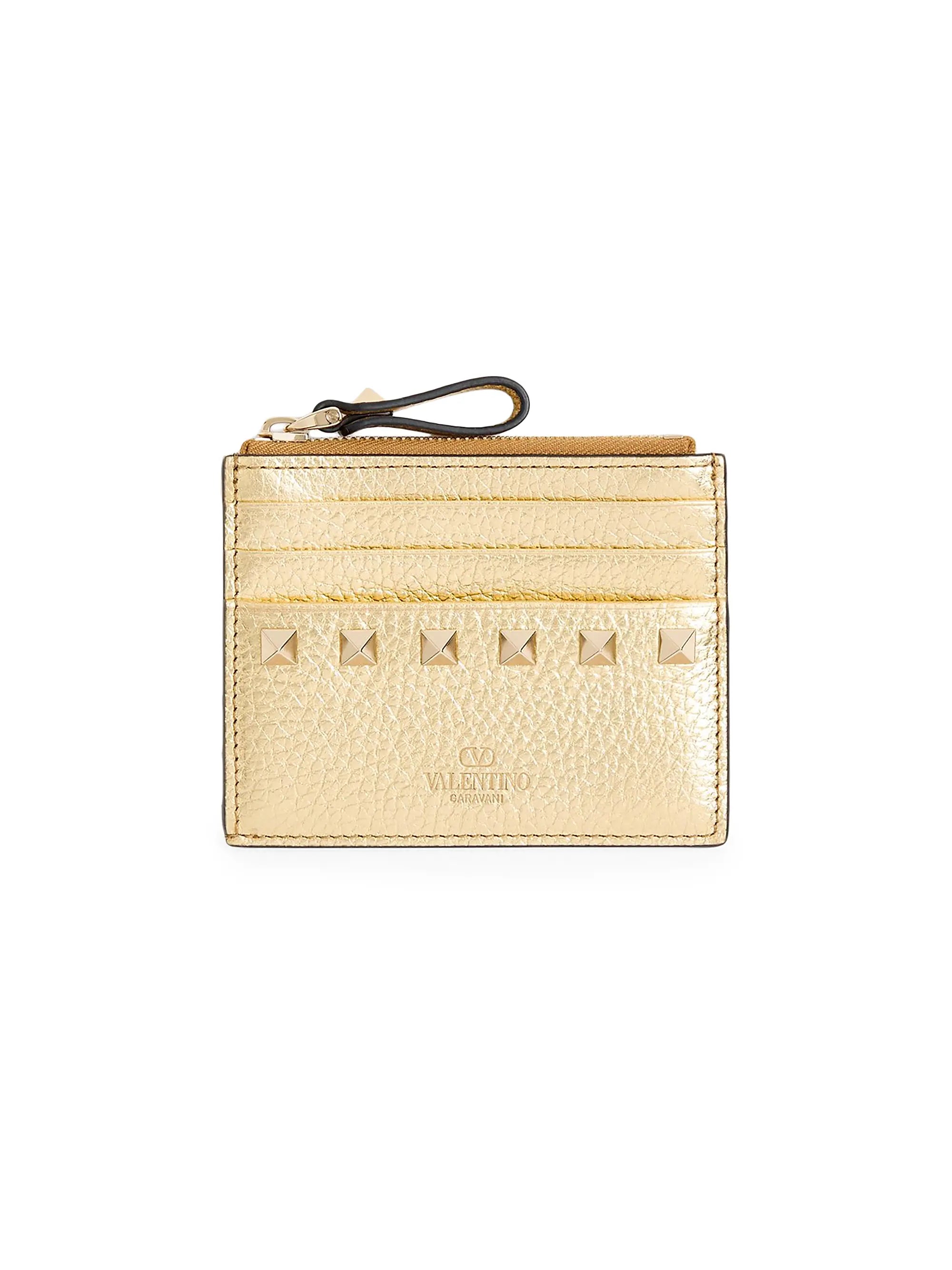 Valentino Garavani Rockstud Calfskin Card Holder