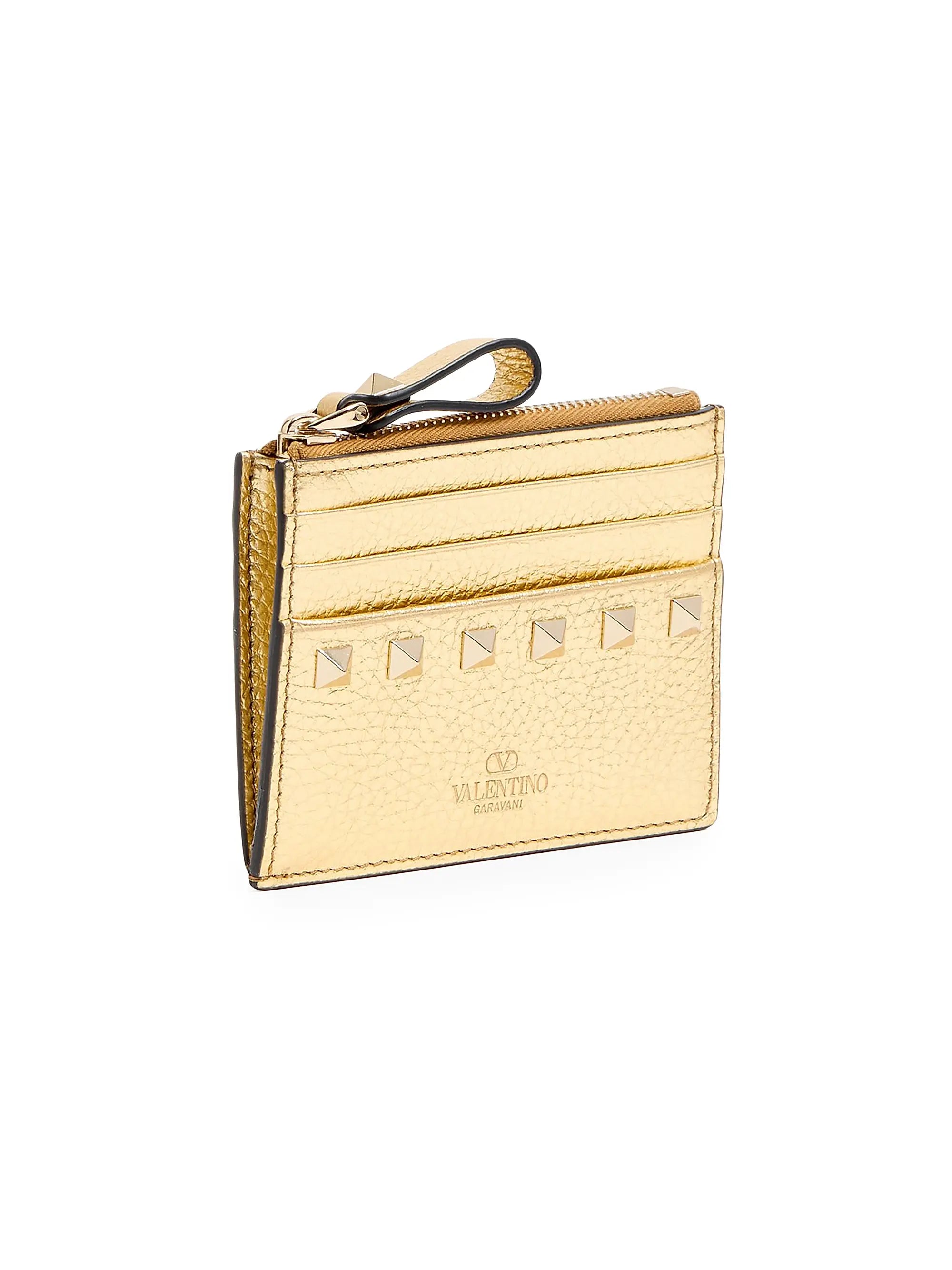 Valentino Garavani Rockstud Calfskin Card Holder