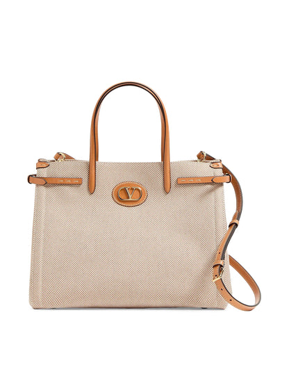 Valentino Garavani Antibes Medium Canvas Shopping Tote Bag