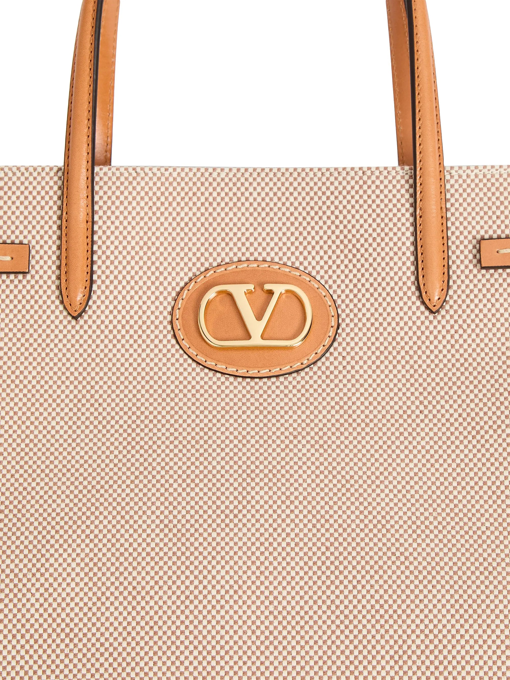 Valentino Garavani Antibes Medium Canvas Shopping Tote Bag