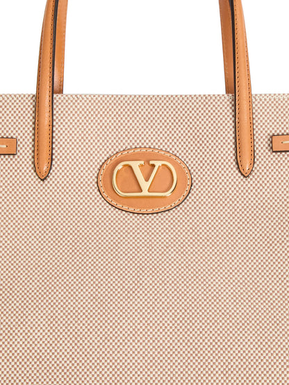 Valentino Garavani Antibes Medium Canvas Shopping Tote Bag