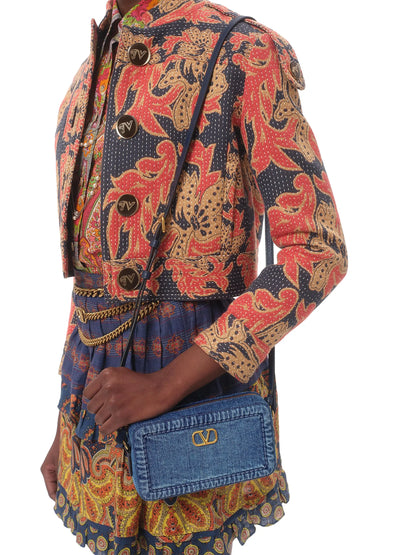 Valentino Garavani Alltime Mini Denim Shoulder Bag