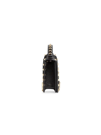 Valentino Garavani Rockstud Wallet with Chain in Grainy Calfskin