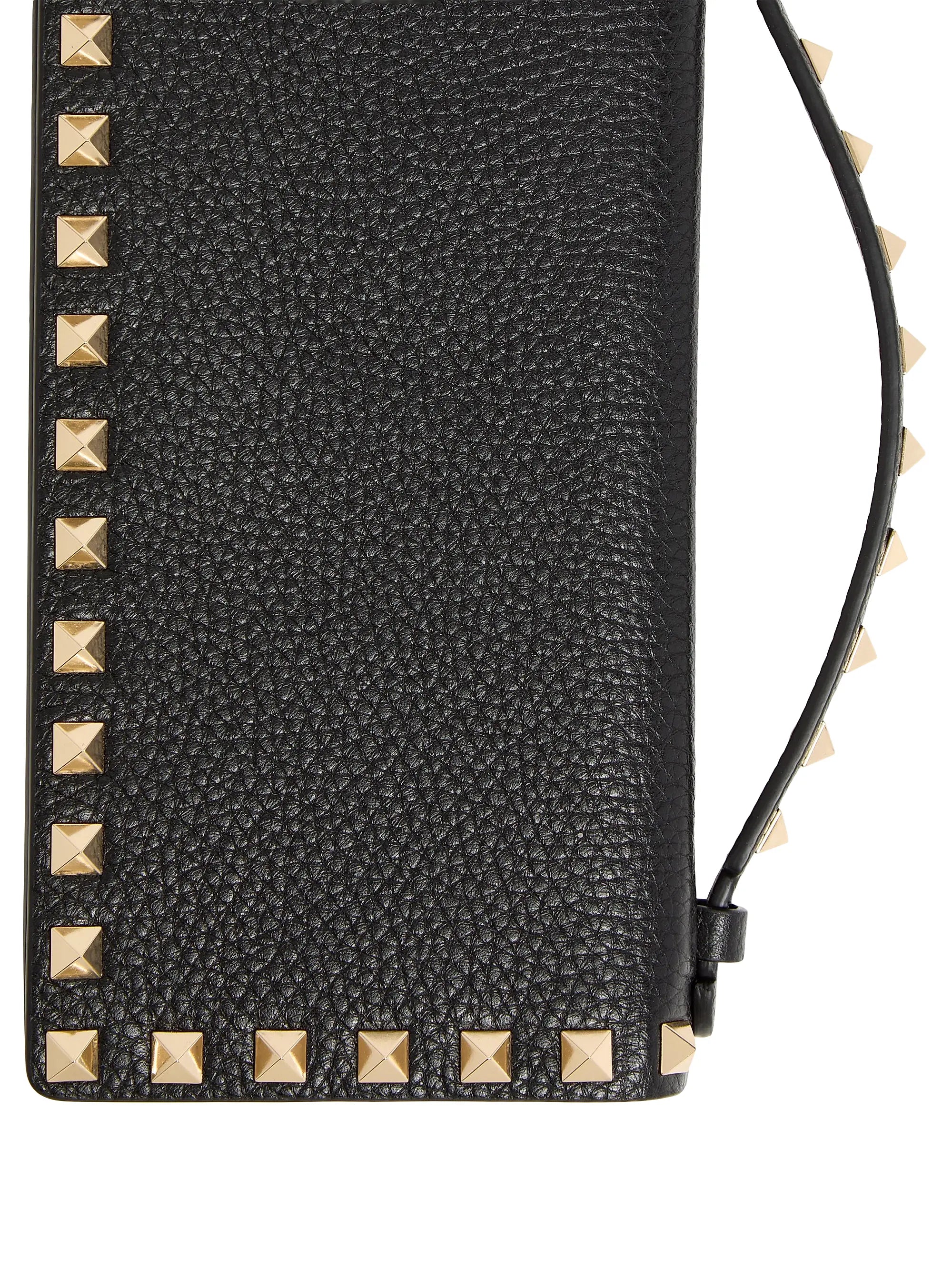 Valentino Garavani Rockstud Wallet with Chain in Grainy Calfskin