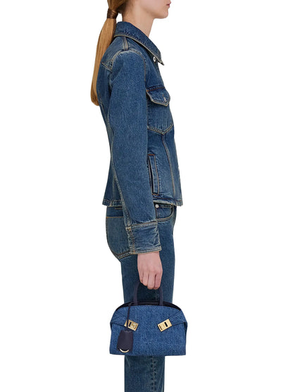 FERRAGAMO Hug Mini Denim Handbag