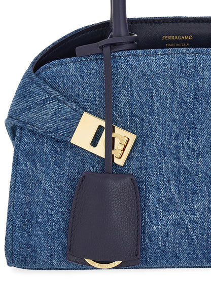 FERRAGAMO Hug Mini Denim Handbag