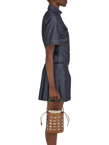 FERRAGAMO Gancini Leather Bucket Bag