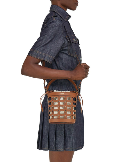 FERRAGAMO Gancini Leather Bucket Bag