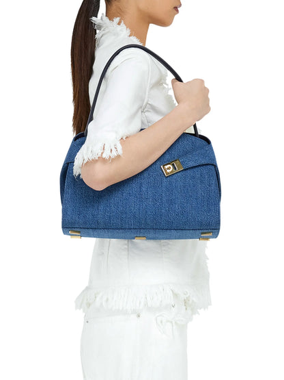 FERRAGAMO Hug Denim Shoulder Bag