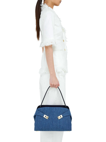FERRAGAMO Hug Denim Shoulder Bag