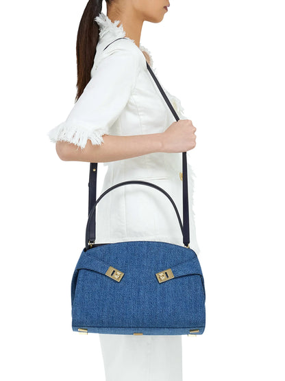 FERRAGAMO Hug Denim Shoulder Bag