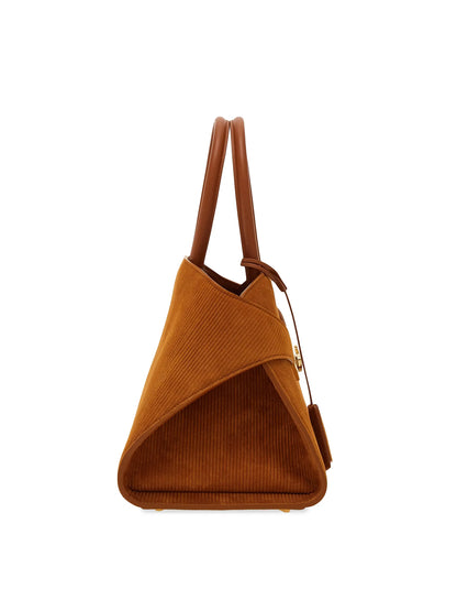 FERRAGAMO Hug Textured Suede Top Handle Bag