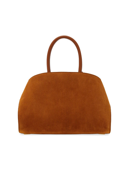 FERRAGAMO Hug Textured Suede Top Handle Bag