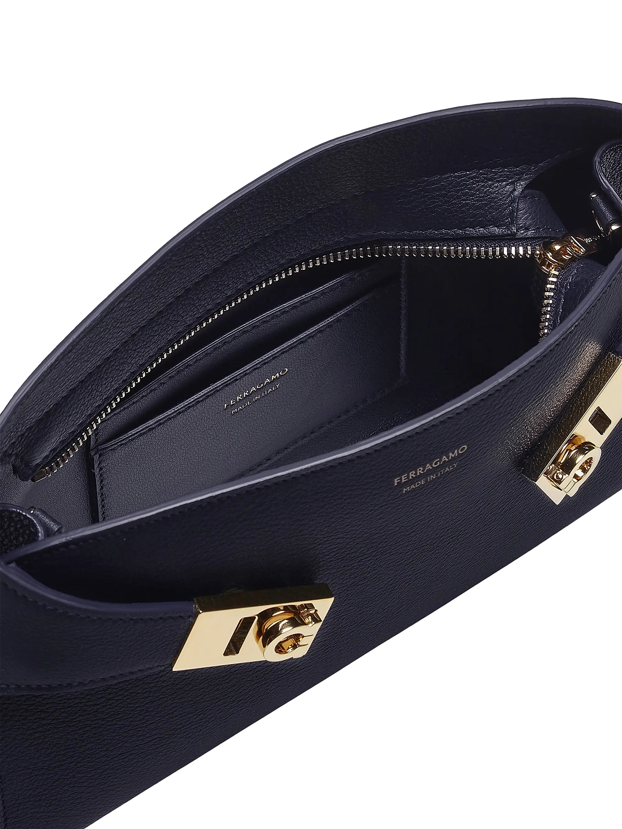 FERRAGAMO Gancini Leather Shoulder Bag