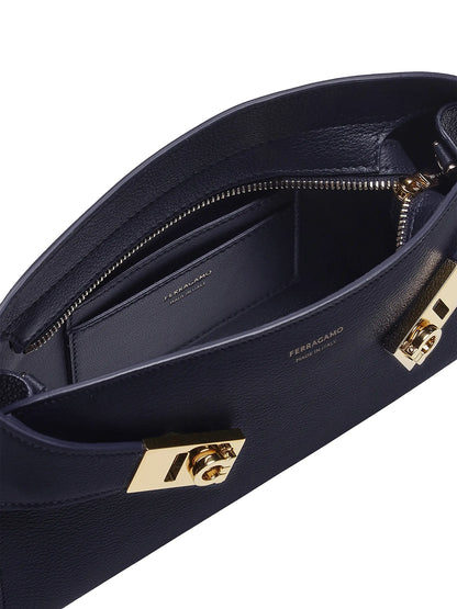 FERRAGAMO Gancini Leather Shoulder Bag