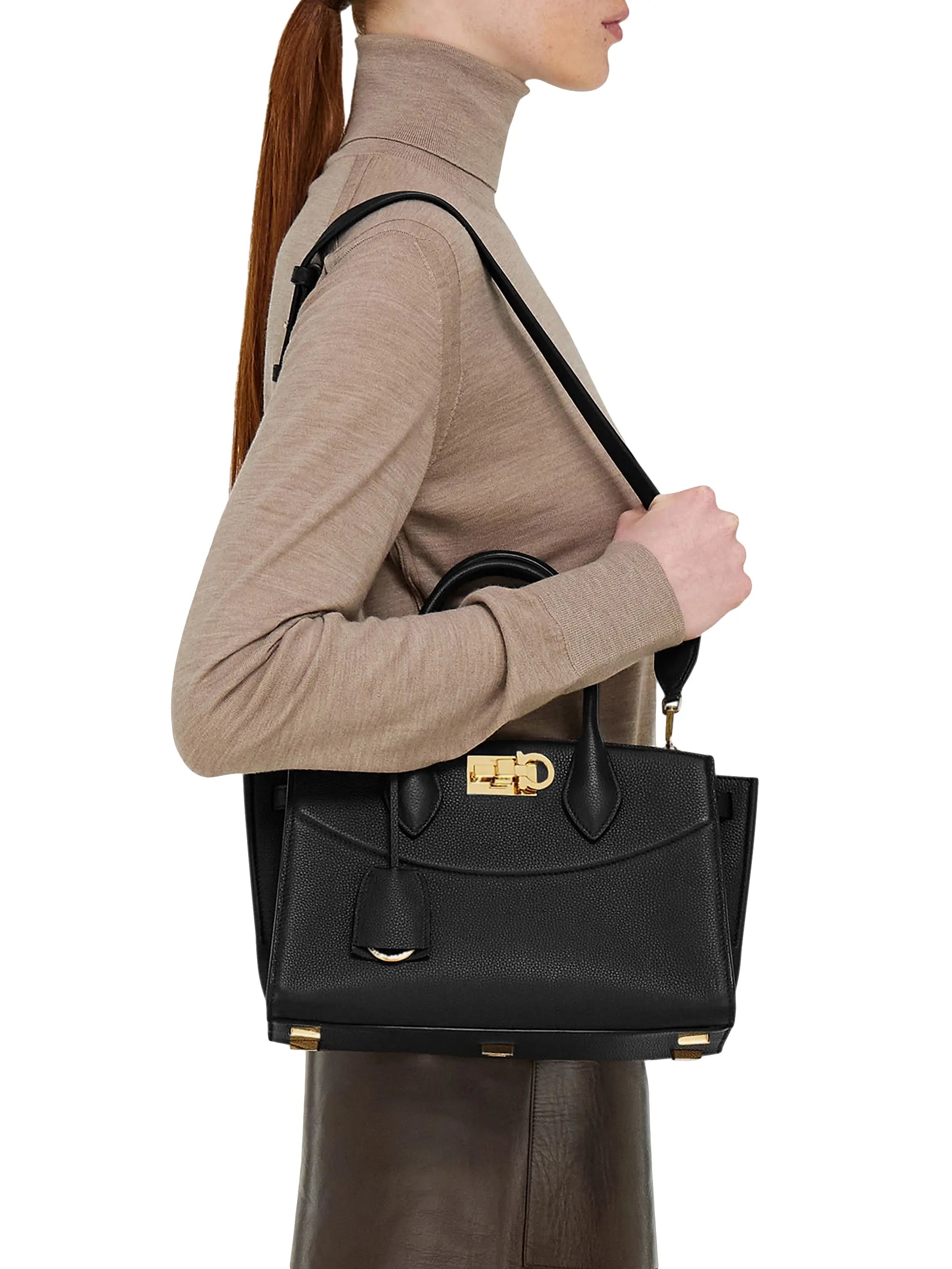 FERRAGAMO Studio Leather Satchel