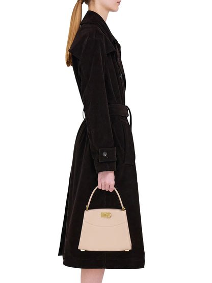 FERRAGAMO Studio Box Leather Top Handle Bag