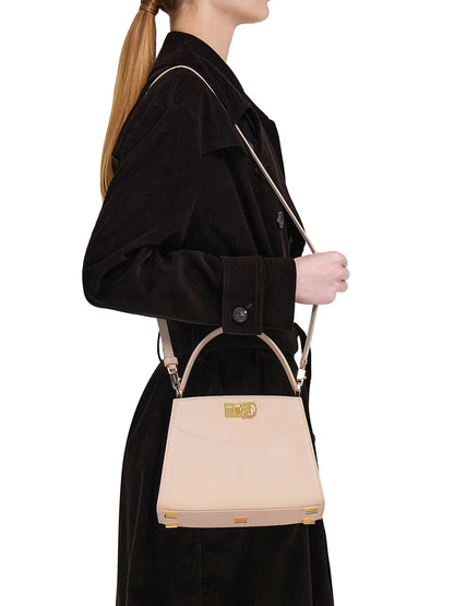 FERRAGAMO Studio Box Leather Top Handle Bag
