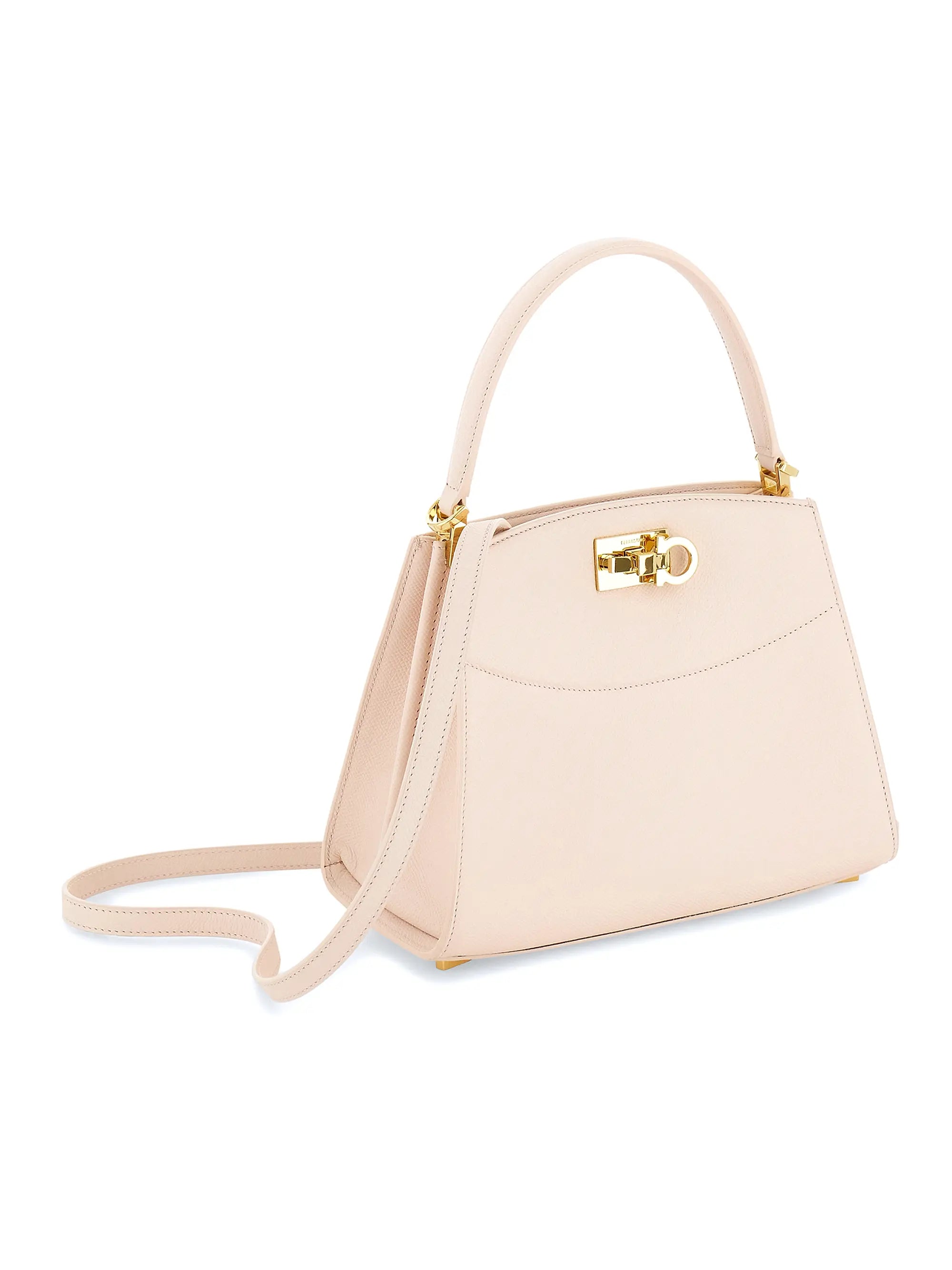 FERRAGAMO Studio Box Leather Top Handle Bag