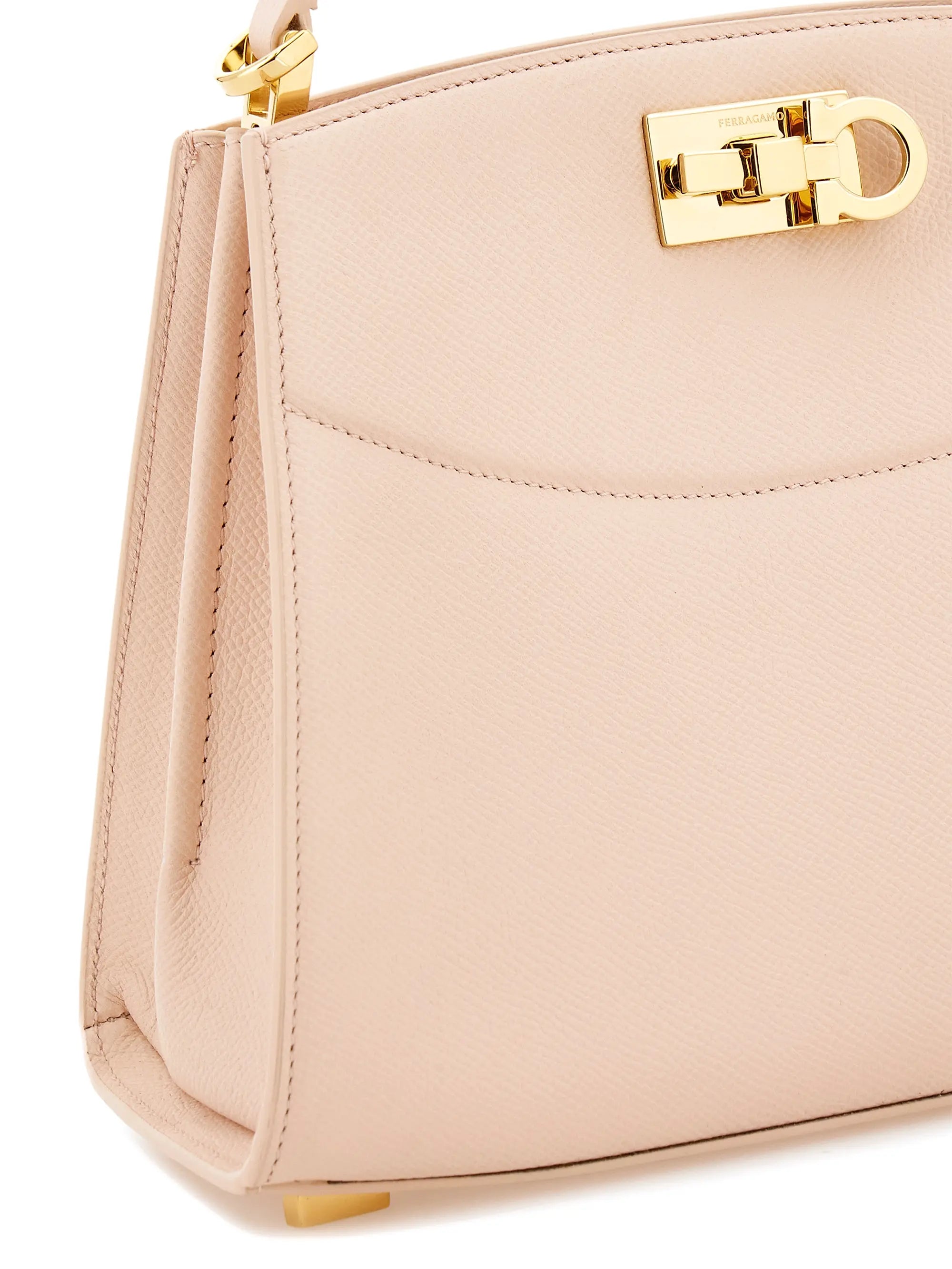 FERRAGAMO Studio Box Leather Top Handle Bag