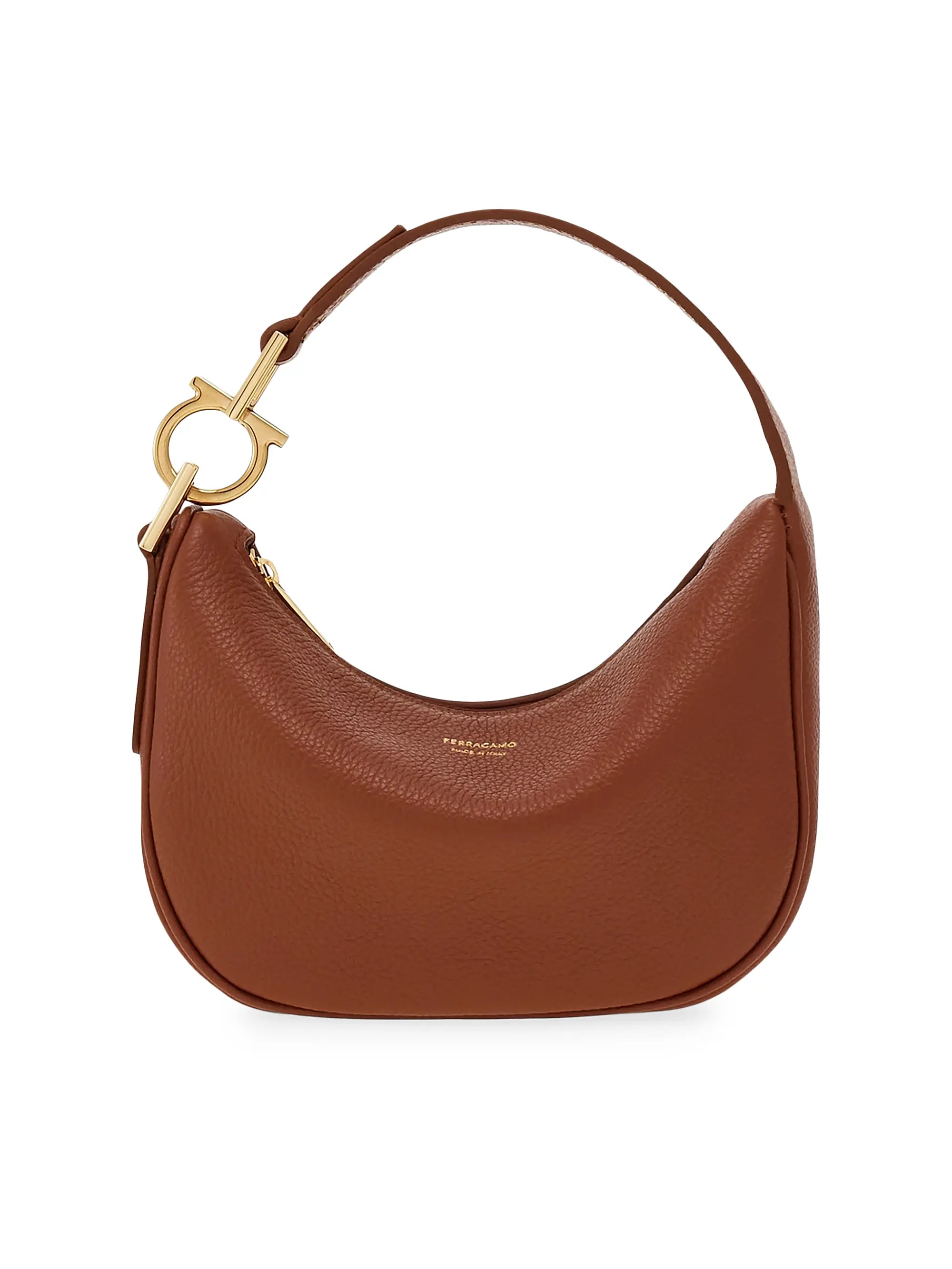 FERRAGAMO Mini Gancini Leather Top Handle Bag