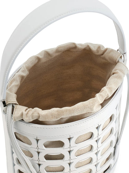 FERRAGAMO Laser-Cut Leather Bucket Bag