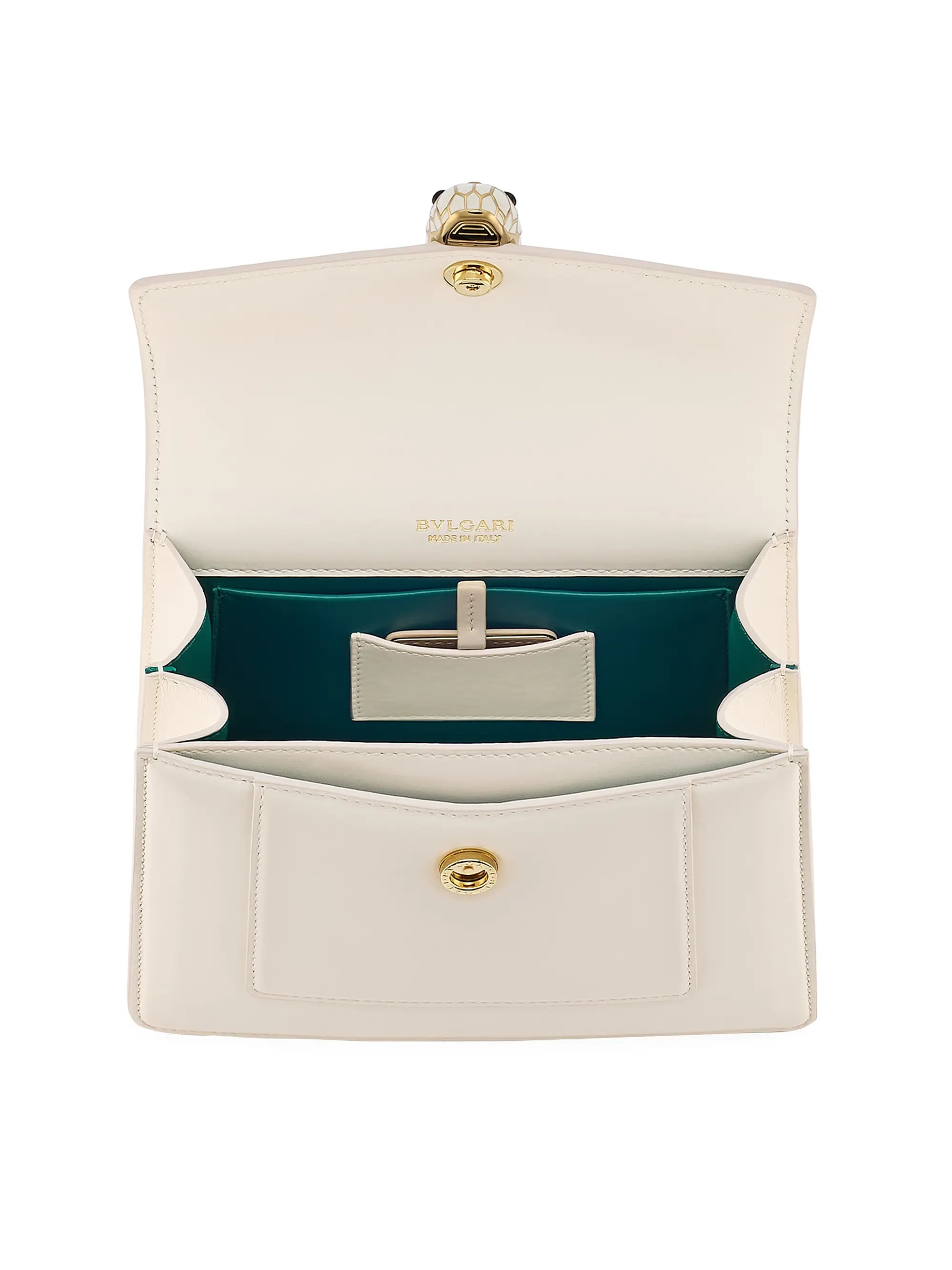 BVLGARI Serpenti Leather Top Handle Handbag