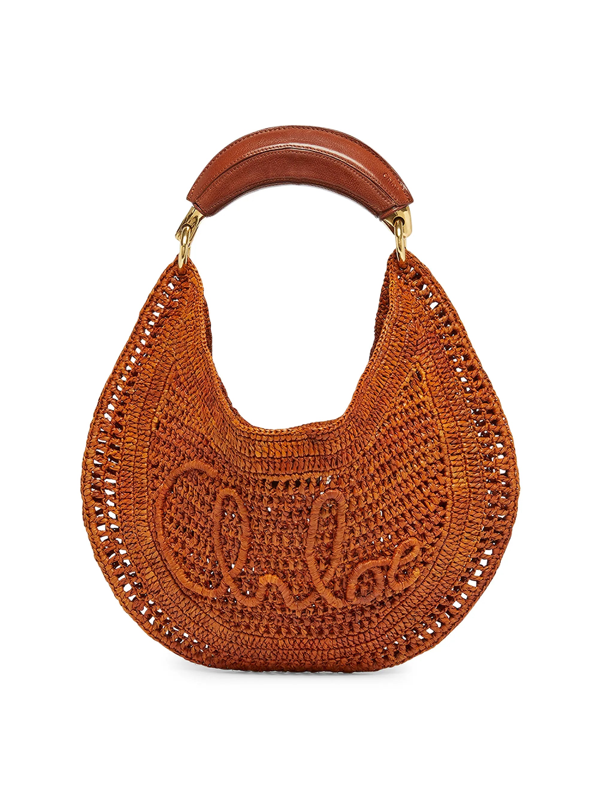 Chloé Summer Banana Logo-Crocheted Hobo Bag