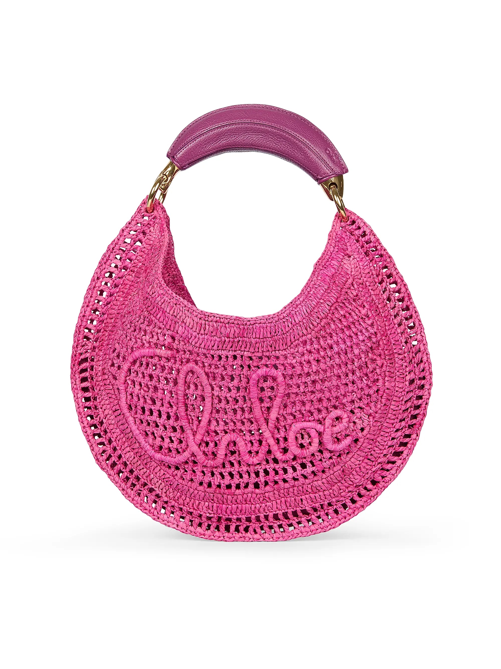 Chloé Summer Banana Logo-Crocheted Hobo Bag