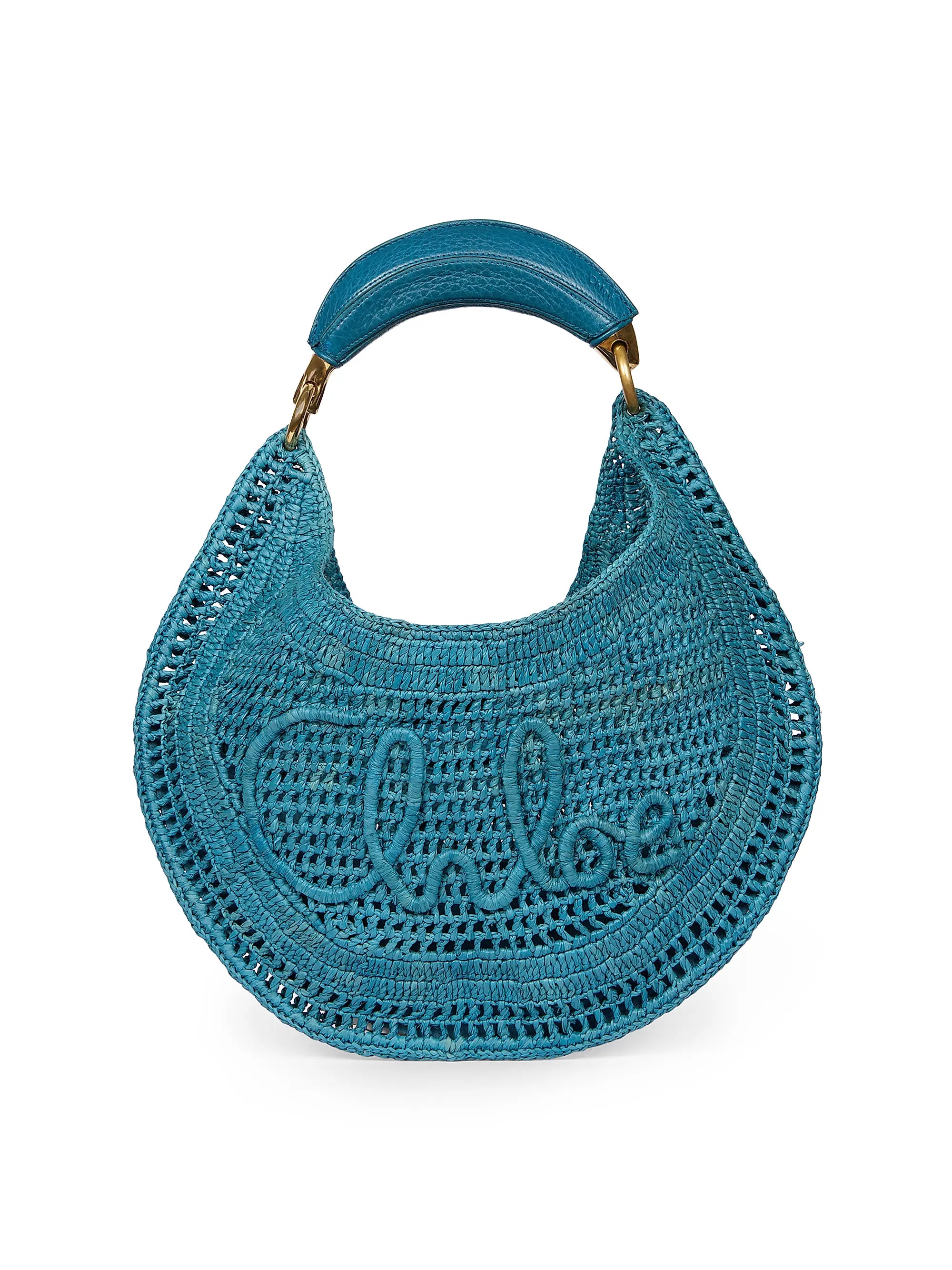 Chloé Summer Banana Logo-Crocheted Hobo Bag