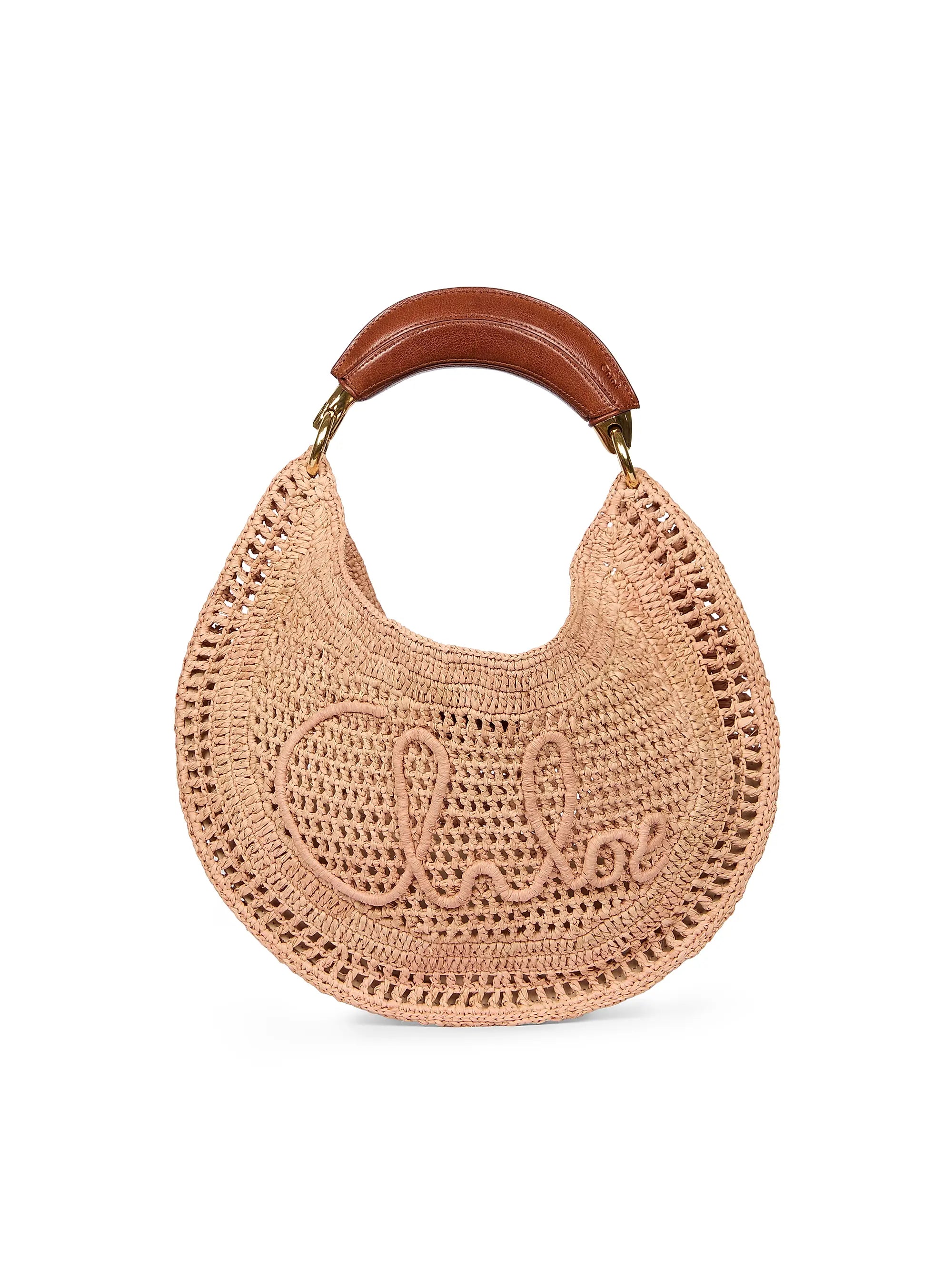 Chloé Summer Banana Logo-Crocheted Hobo Bag