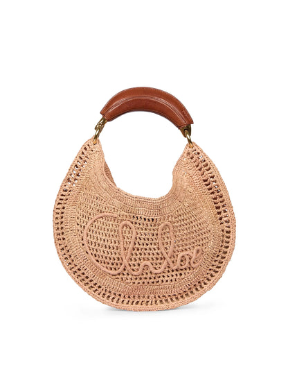 Chloé Summer Banana Logo-Crocheted Hobo Bag