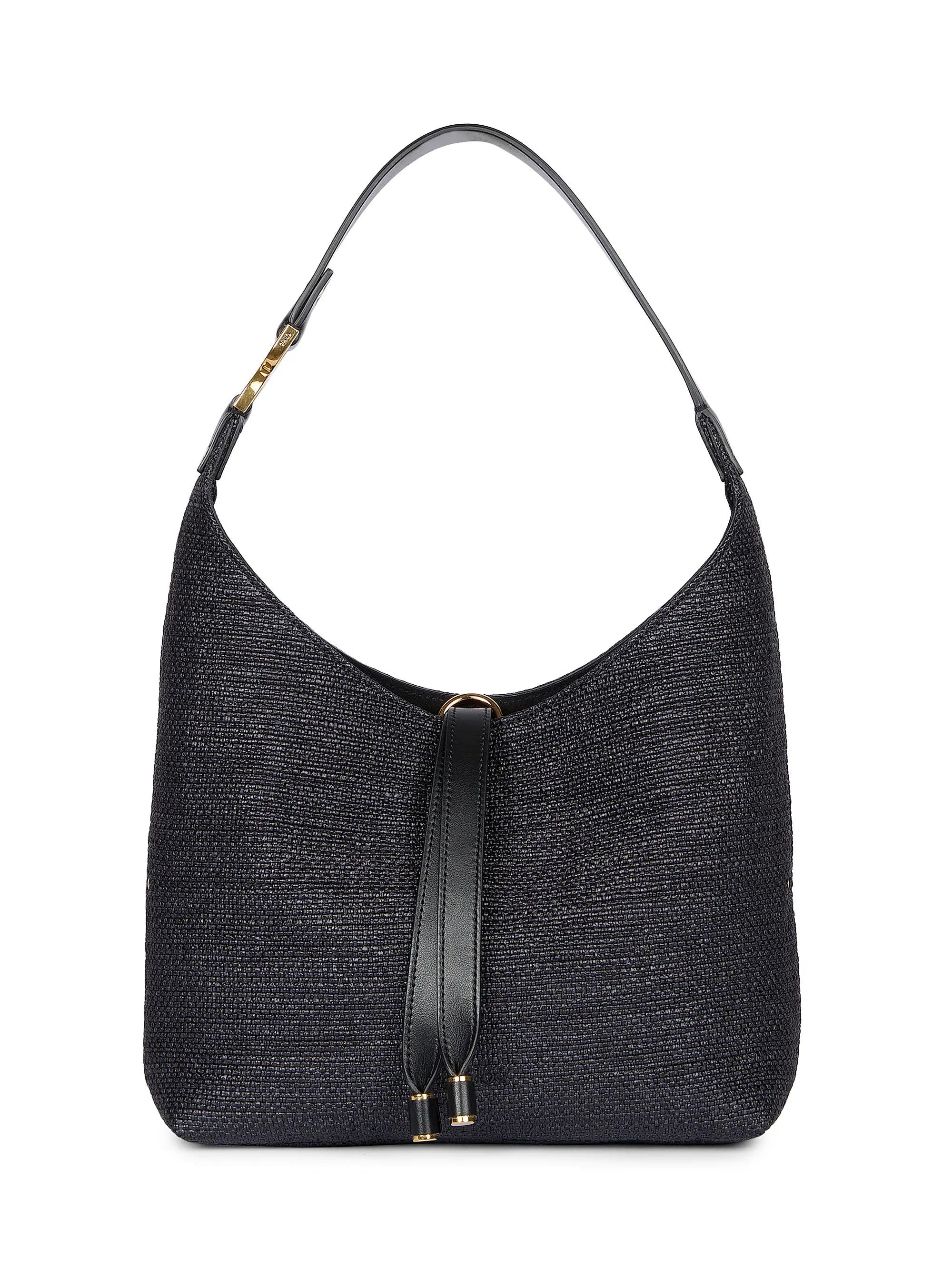 Chloé Small Marcie Logo Raffia Shoulder Bag