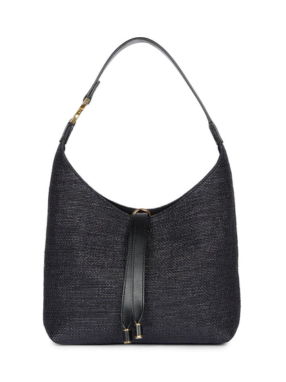 Chloé Small Marcie Logo Raffia Shoulder Bag
