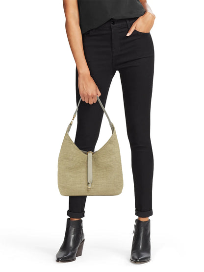 Chloé Small Marcie Logo Raffia Shoulder Bag