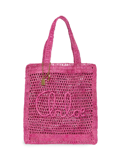 Chloé Summer Banana Logo Crocheted Tote Bag