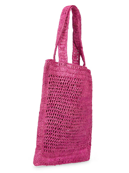 Chloé Summer Banana Logo Crocheted Tote Bag