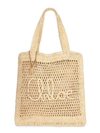 Chloé Summer Banana Logo Crocheted Tote Bag